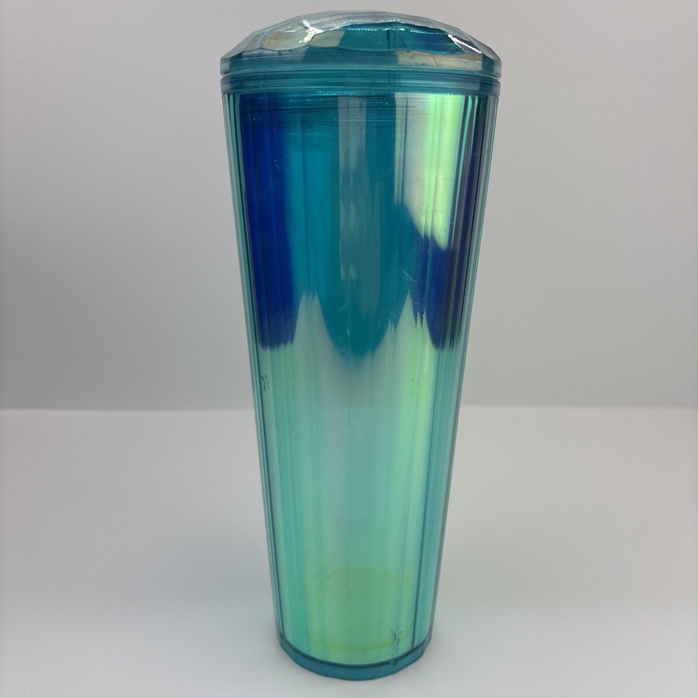 Starbucks 2021 Summer Turquoise Teal Blue Iridescent‎ Kaleidoscope Tumbler 24oz - Picture 6 of 9